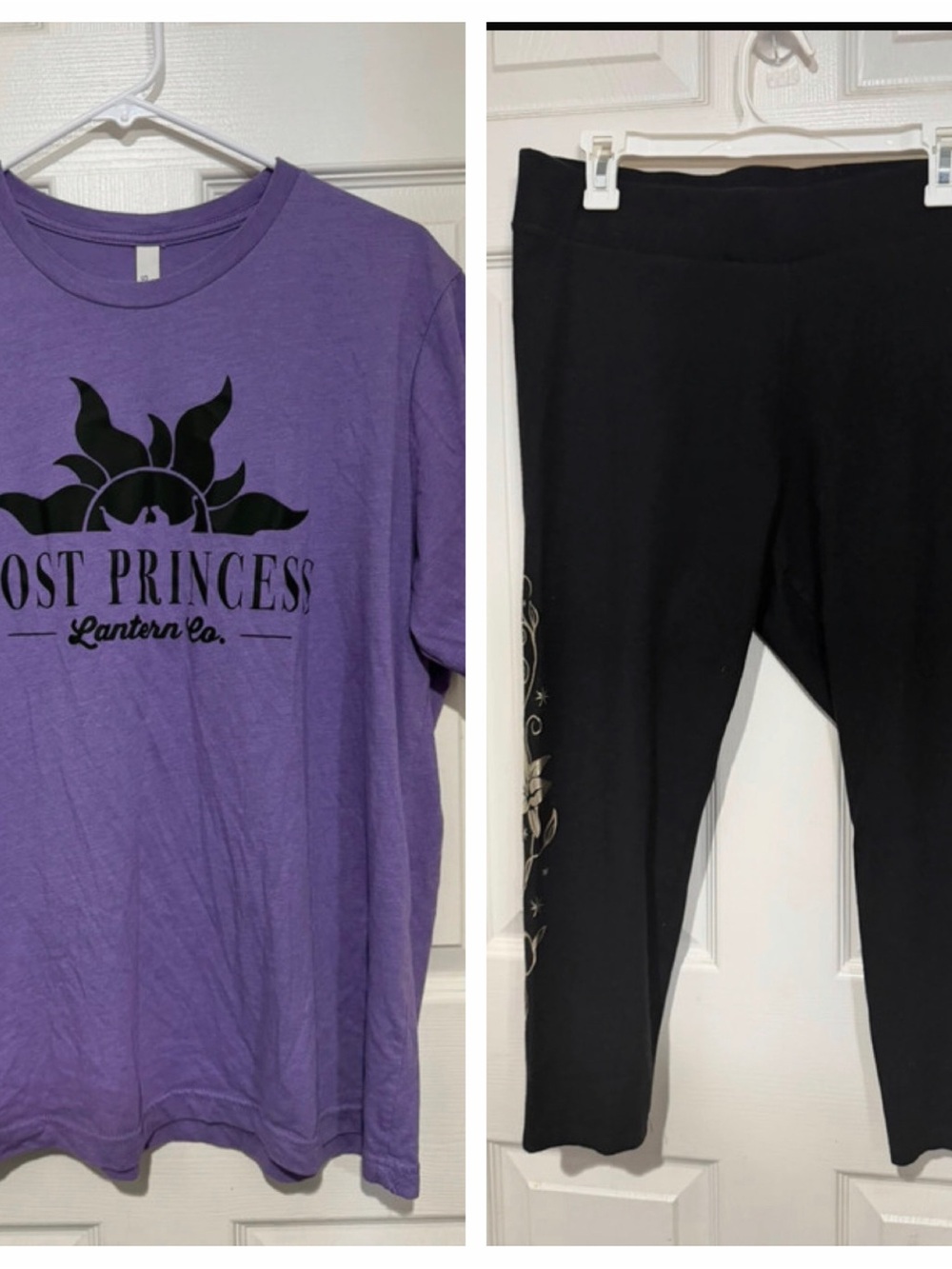 Disney Tangled Rapunzel Tee and Black Leggings Set